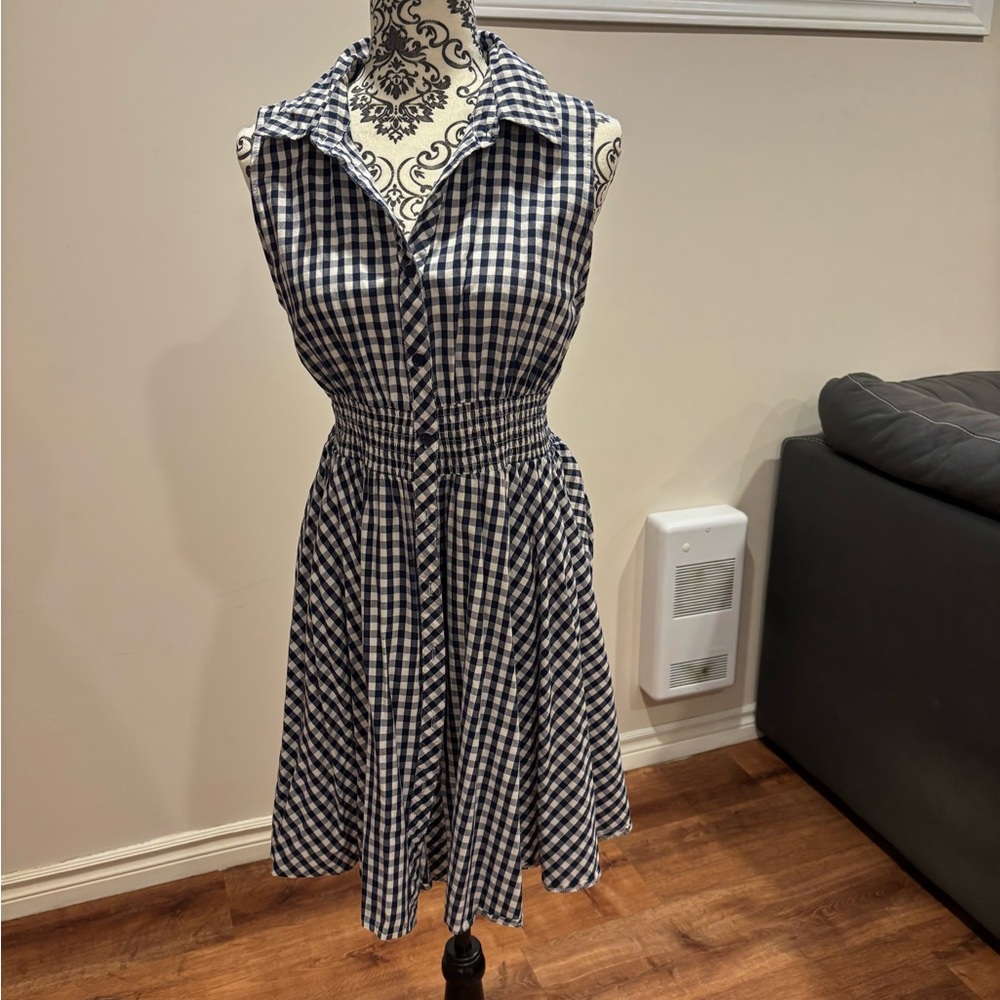 Classic Black and White Gingham Dress